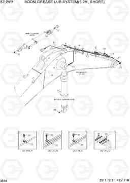 3514 BOOM GREASE LUB SYSTEM(5.2M, SHORT) R210W-9, Hyundai