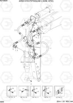 3600 ARM HYD PIPING(2.92M, STD) R210W-9, Hyundai