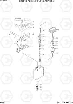 3640 SINGLE PEDAL(DOUBLE ACTING) R210W-9, Hyundai