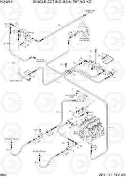 3650 SINGLE ACTING MAIN PIPING KIT R210W-9, Hyundai