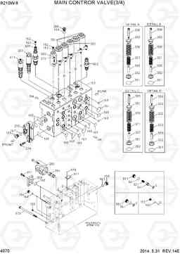 4070 MAIN CONTROL VALVE(3/4) R210W-9, Hyundai