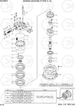 4115 SWING MOTOR (TYPE 2, 3) R210W-9, Hyundai