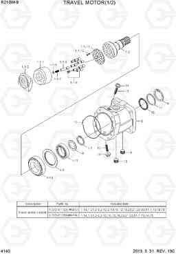 4140 TRAVEL MOTOR(1/2) R210W-9, Hyundai