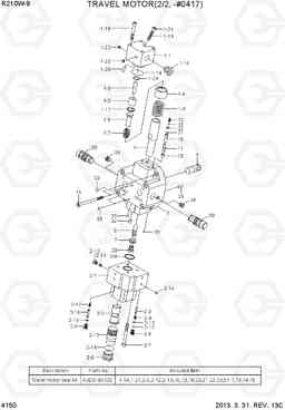 4150 TRAVEL MOTOR(2/2, -#0417) R210W-9, Hyundai