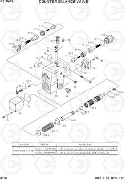 4160 COUNTER BALANCE VALVE R210W-9, Hyundai