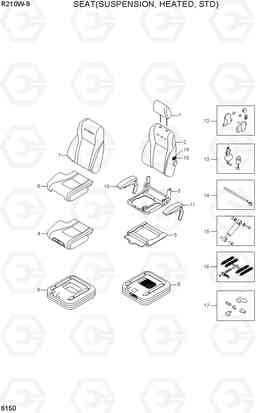 6150 SEAT(SUSPENSION, HEATED, STD) R210W-9, Hyundai