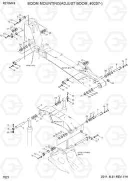 7021 BOOM MOUNTING(ADJUST BOOM, #0207-) R210W-9, Hyundai