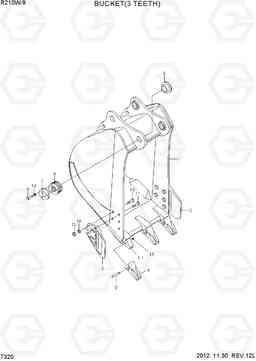 7320 BUCKET(3 TEETH) R210W-9, Hyundai