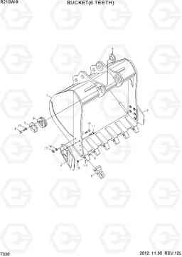 7330 BUCKET(6 TEETH) R210W-9, Hyundai