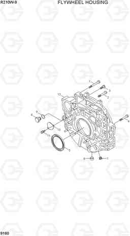 9160 FLYWHEEL HOUSING R210W-9, Hyundai