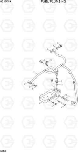 9190 FUEL PLUMBING R210W-9, Hyundai