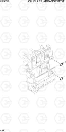 9340 OIL FILLER ARRANGEMENT R210W-9, Hyundai