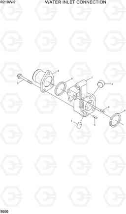 9550 WATER INLET CONNECTION R210W-9, Hyundai