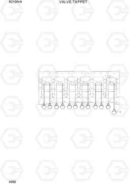 A060 VALVE TAPPET R210W-9, Hyundai