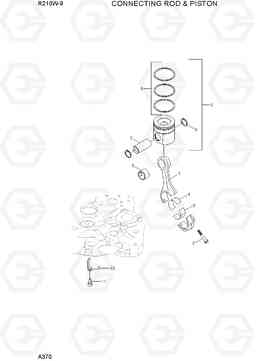 A370 CONNECTING ROD AND PISTON R210W-9, Hyundai