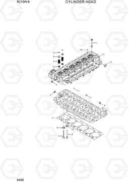 A400 CYLINDER HEAD R210W-9, Hyundai