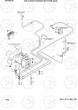 1100 AIR CONDITIONER BOTTOM SUB R210W-9A, Hyundai