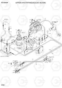 3150 UPPER HYD PIPING(ADJUST BOOM) R210W-9A, Hyundai