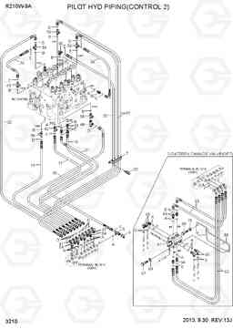 3210 PILOT HYD PIPING(CONTROL 2) R210W-9A, Hyundai