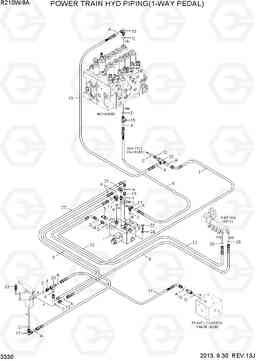 3330 POWER TRAIN HYD PIPING(1-WAY PEDAL) R210W-9A, Hyundai