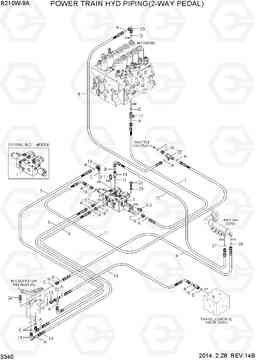 3340 POWER TRAIN HYD PIPING(2-WAY PEDAL) R210W-9A, Hyundai