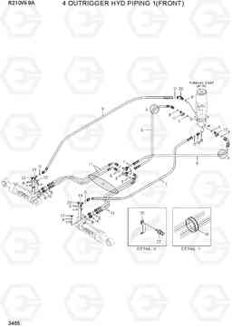 3465 4 OUTRIGGER HYD PIPING 1(FRONT) R210W-9A, Hyundai