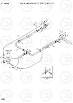 3471 LOWER HYD PIPING 2(F/BLD, R/OUT) R210W-9A, Hyundai