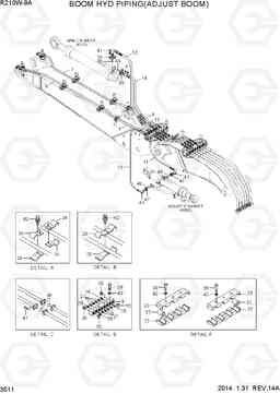 3511 BOOM HYD PIPING(ADJUST BOOM) R210W-9A, Hyundai