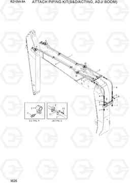 3525 ATTACH PIPING KIT(S&D/ACTING, ADJ/ BOOM) R210W-9A, Hyundai