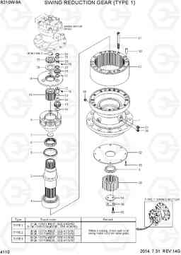 4110 SWING REDUCTION GEAR (TYPE 1) R210W-9A, Hyundai