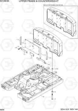 6400 UPPER FRAME & COUNTERWEIGHT R210W-9A, Hyundai