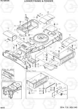 6410 LOWER FRAME & FENDER R210W-9A, Hyundai