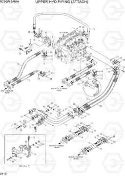 3110 UPPER HYD PIPING (ATTACH) R210W9AMH, Hyundai