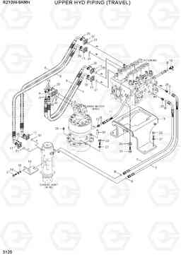 3120 UPPER HYD PIPING (TRAVEL) R210W9AMH, Hyundai