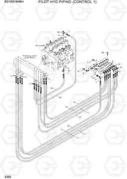 3200 PILOT HYD PIPING (CONTROL 1) R210W9AMH, Hyundai