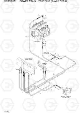 3330 POWER TRAIN HYD PIPING (1-WAY PEDAL) R210W9AMH, Hyundai
