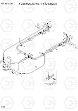 3466 4 OUTRIGGER HYD PIPING 2 (REAR) R210W9AMH, Hyundai