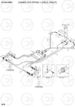 3470 LOWER HYD PIPING 1 (F/BLD, R/OUT) R210W9AMH, Hyundai