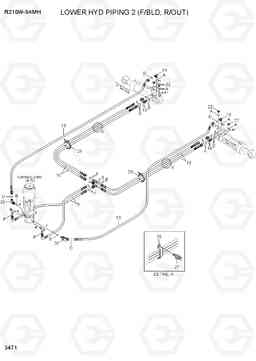 3471 LOWER HYD PIPING 2 (F/BLD, R/OUT) R210W9AMH, Hyundai