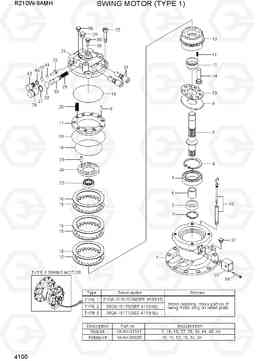 4100 SWING MOTOR (TYPE 1) R210W9AMH, Hyundai