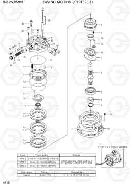 4115 SWING MOTOR (TYPE 2, 3) R210W9AMH, Hyundai