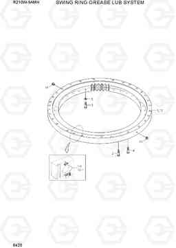 6420 SWING RING GREASE LUB SYSTEM R210W9AMH, Hyundai