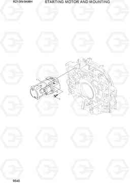 9540 STARTING MOTOR AND MOUNTING R210W9AMH, Hyundai