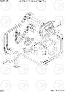 3120 UPPER HYD PIPING(TRAVEL) R210W9-MH, Hyundai