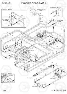 3258 PILOT HYD PIPING(BASE 3) R210W9-MH, Hyundai