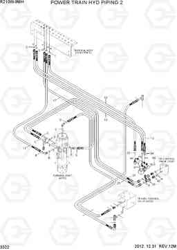 3322 POWER TRAIN HYD PIPING 2 R210W9-MH, Hyundai