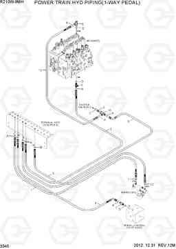 3345 POWER TRAIN HYD PIPING(1-WAY PEDAL) R210W9-MH, Hyundai