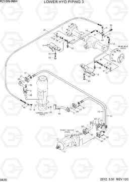 3420 LOWER HYD PIPING 3(-#0003) R210W9-MH, Hyundai