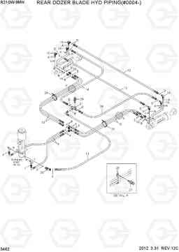 3462 REAR DOZER BLADE HYD PIPING((#0004-) R210W9-MH, Hyundai
