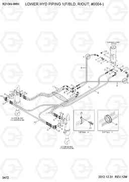 3472 LOWER HYD PIPING 1(F/BLD, R/OUT, #0004-) R210W9-MH, Hyundai